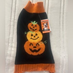NWT Halloween Simplydog Black Orange Small Pet Costume with Pumpkin Design​​​